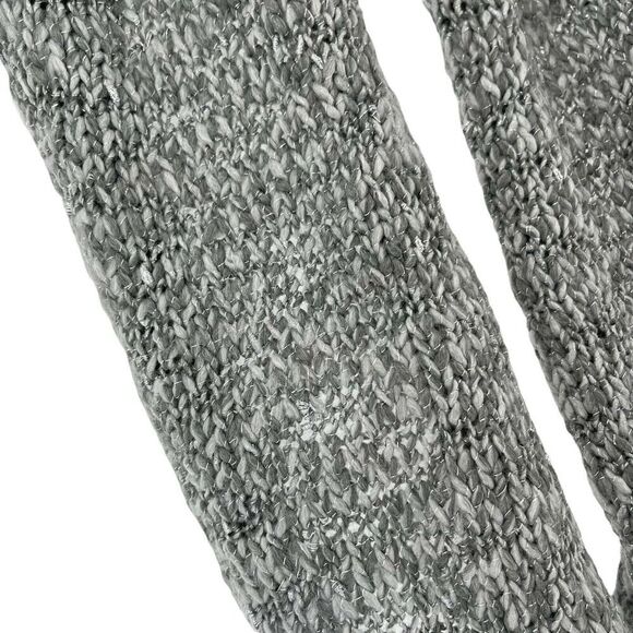 Hollister Infinity Scarf Gray Silver Metallic Threading Throughout Chunky Knit - Picture 2 of 6